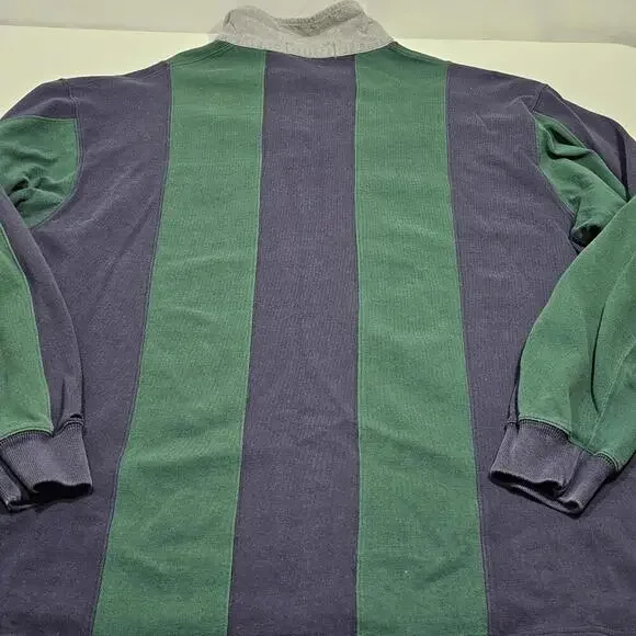 Vtg Ralph Lauren Striped Rugby Long Sleeve Polo. 100% Cotton. Mens Large READ - Picture 10 of 11